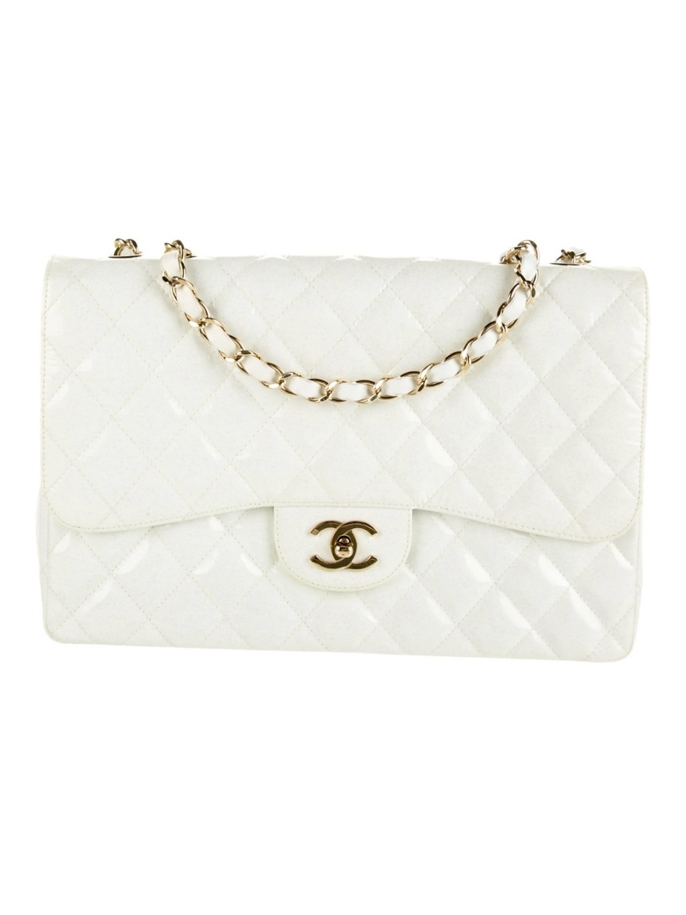 Chanel beauty Quilted  GWP Double Flap Shoulder Bag in White